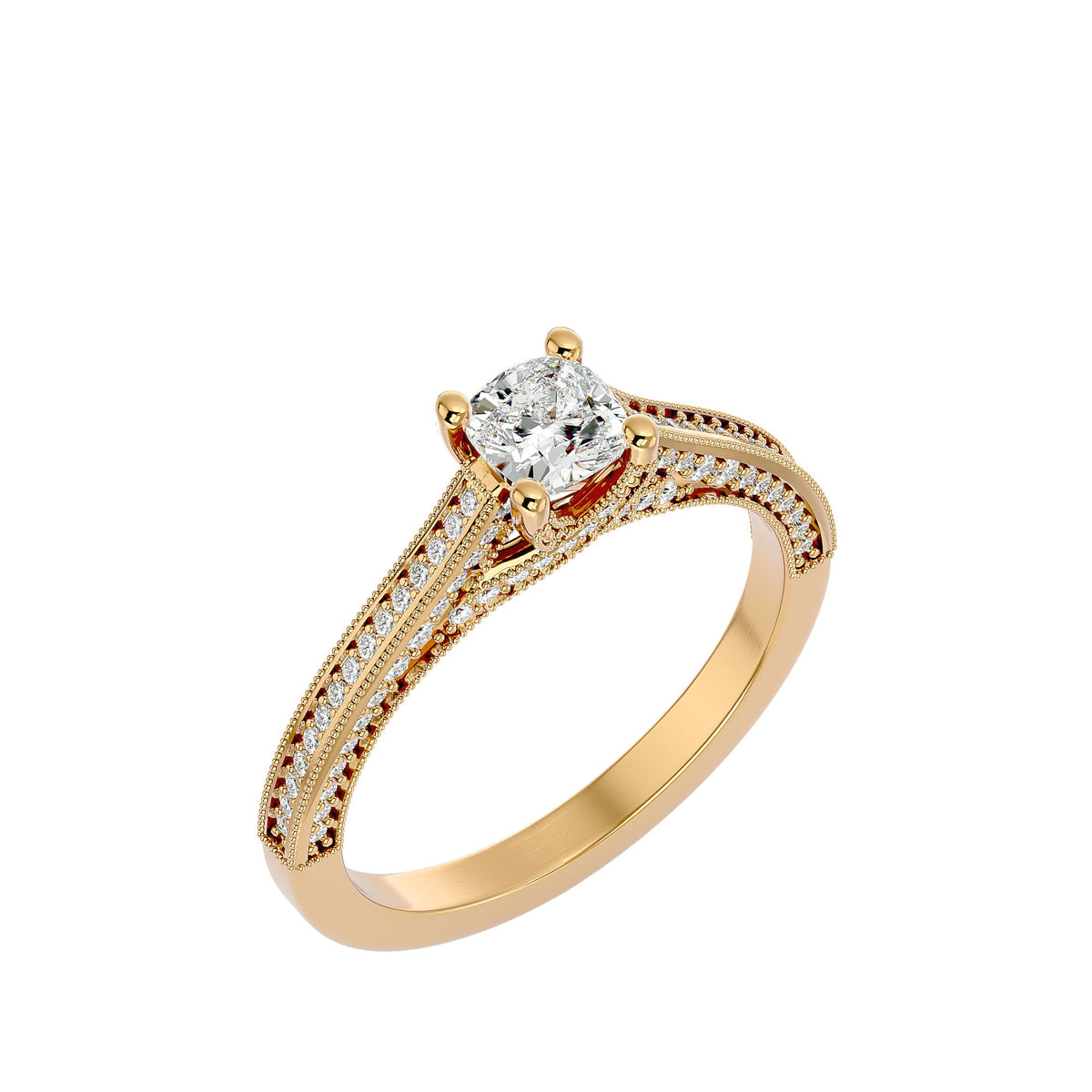 Emely Cushion Solitaire Ring